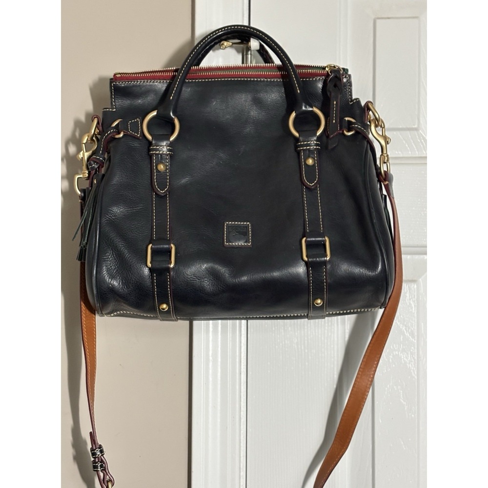 Dooney & Bourke Florentine Satchel Black Large Satchel Crossbody Strap